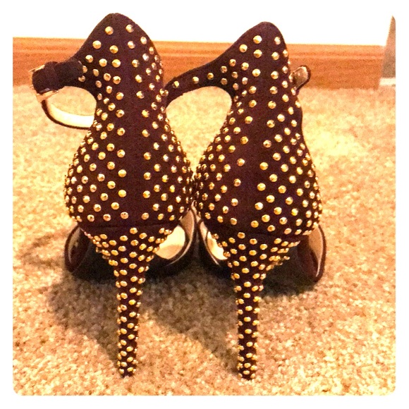 Prada Gold Studded Strapped Heel